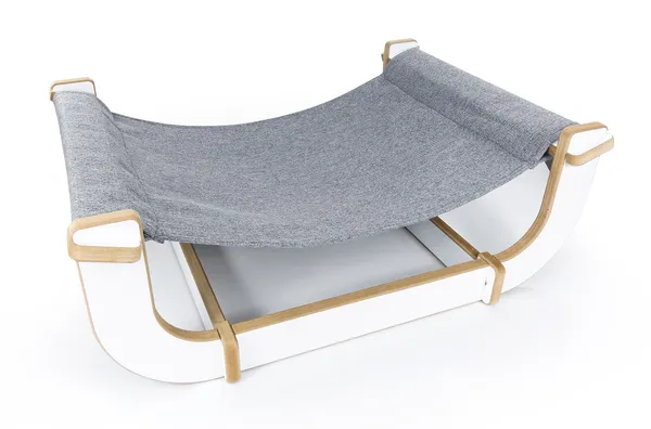 Leżak Stasiu - elegancki hamak dla kota z drewnianą ramą